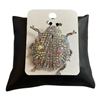 P1515  SILVER RHINESTONE LADYBUG PIN BROOCH