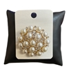 P1568 RHINESTONE & PEARL FLOWER BOUQUET BROOCH PIN