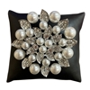 P1613 PEARL & RHINESTONE FLOWER PIN BROOCH
