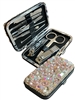 P740 CHUNKY PINK CRYSTAL TRAVEL MANICURE SET