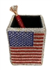 PC020ST SILVER FLAG RHINESTONES PEN HOLDER