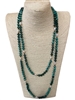 PCL007 60'' GREEN & FRESH WATER PEARL TWO TONE NECKLACE