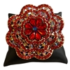 PI575RD RED RHINESTONE  FLOWER LARGE PIN BROOCH