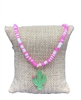 PMA0013 PINK RUBBER DISC EPOXY CACTUS ANKLET