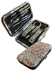 PP740 PINK RHINESTONE TRAVEL MANICURE SET