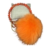 PPK05 ORANGE CRYSTAL AND RHINESTONE POM POM KEY RING