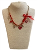 PR02  RED LOVE  HEART SHORT NECKLACE