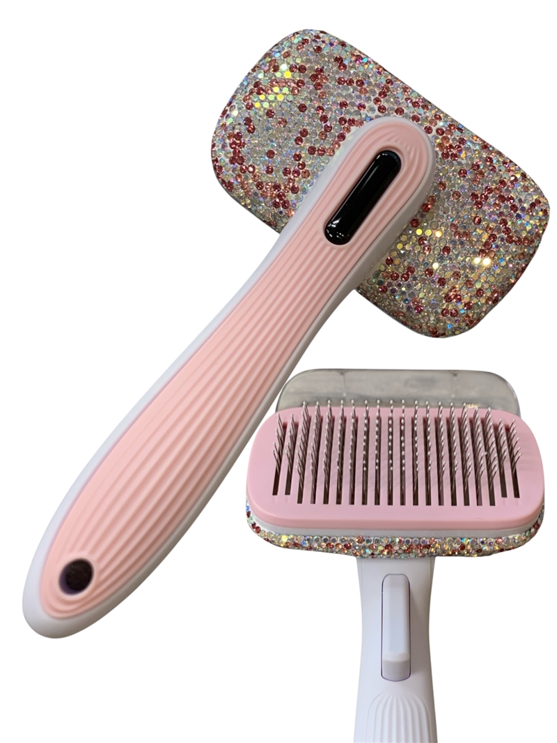 PT02 PINK/AB AUTO-CLEAN PET BRUSH