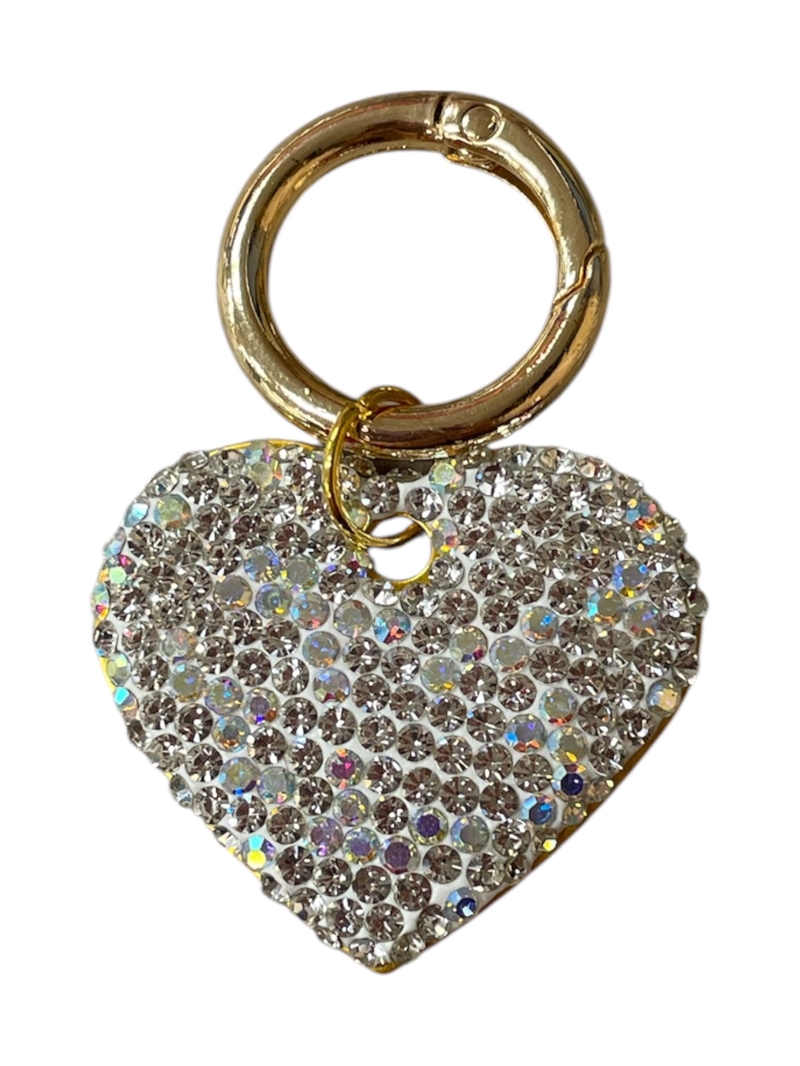 PT04 BLING HEART SHAPED ENGRAVABLE DOG TAG