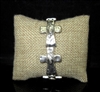 QB-4526 HAMMERED INSPIRATIONAL SILVER CROSS BRACELET