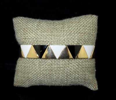 QB-8103 ANTIQUE GOLD ABSTRACT TRIANGLE STRETCH BRACELET