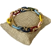 QB0257-2 MULTI COLOR CHAIN LINKS STRETCH BRACELET