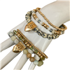 QB2249 HEART SEMI PRECIOUS STONE BEADED BRACELET