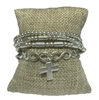 QB2250 CROSS HAMMERED  MULTI LAYERED BRACELET