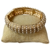QB2400 MATTE PEARL ENCRUSTED STRETCH BRACELET
