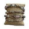 QB2407  NATURAL STONE &CRYSTAL 4 PCS BRACELET