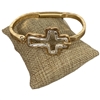 QB2460 TWO TONE DOUBLE CROSS BRACELET