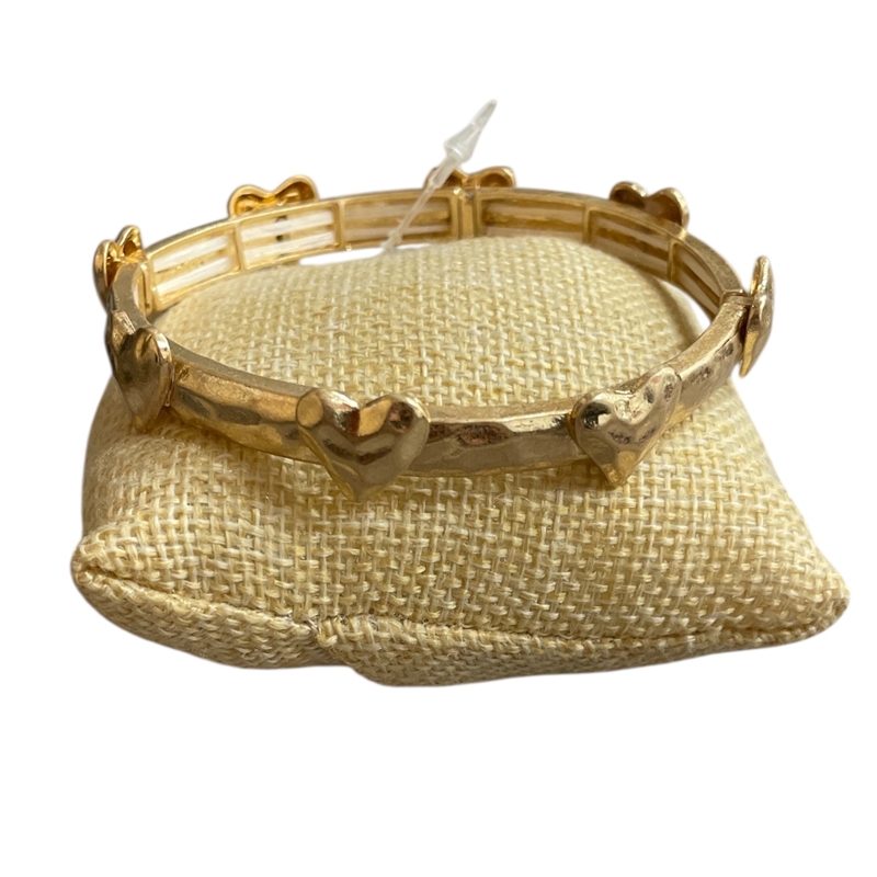 QB2500  HAMMERED HEART  BANGLE  BRACELET