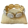 QB2519 CHUNKY OVAL PEARL STRETCH BRACELET