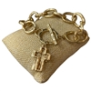 QB2524 HAMMERED DOUBLE CROSS TOGGLE BRACELET