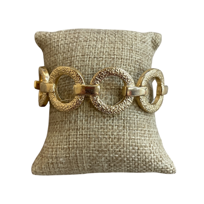 QB2545 TEXTURED OPEN CIRCLE STRETCH BRACELET