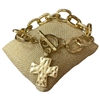 QB2547 MATTE HAMMERED CROSS TOGGLE BRACELET