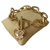 QB2554 MATTE HAMMERED DOUBLE CROSS TOGGLE BRACELET
