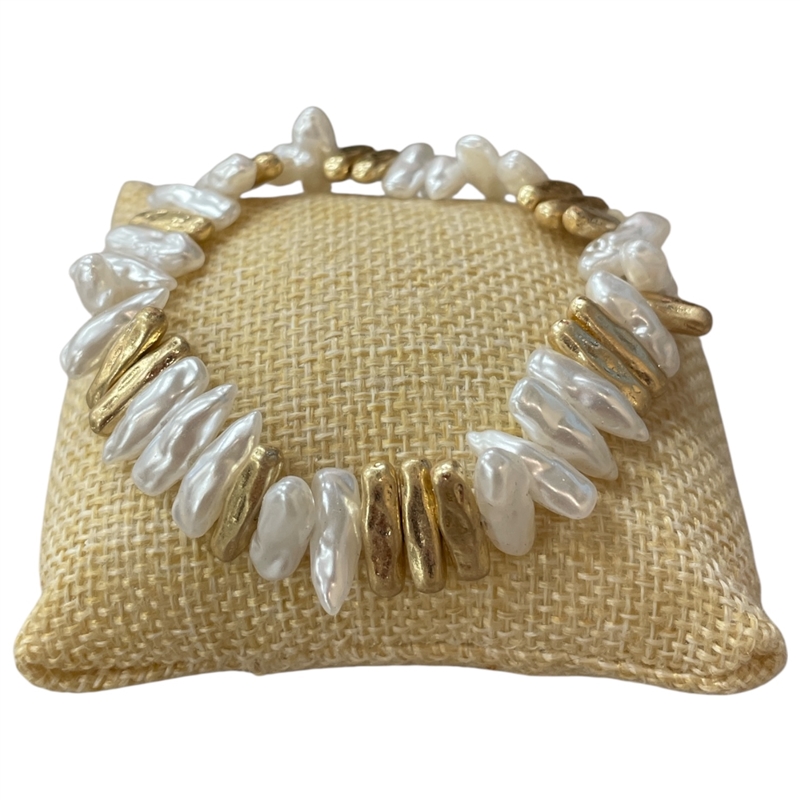 QB2566 MATTE PEARL BEADED STRETCH BRACELET