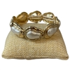 QB2572 CHUNKY WAVY PEARL STRETCH BRACELET