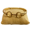 QB2595 MATTE HAMMERED U LINK HINGE BRACELET