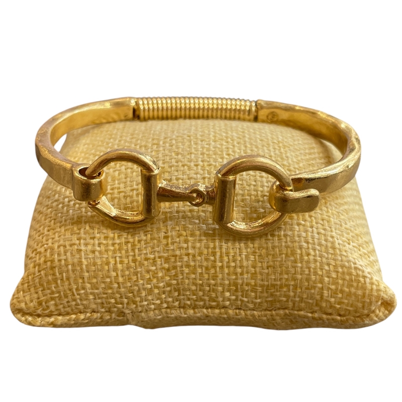 QB2595 MATTE HAMMERED U LINK HINGE BRACELET