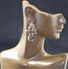 QE-3898 HAMMERED CROSS POST EARRINGS