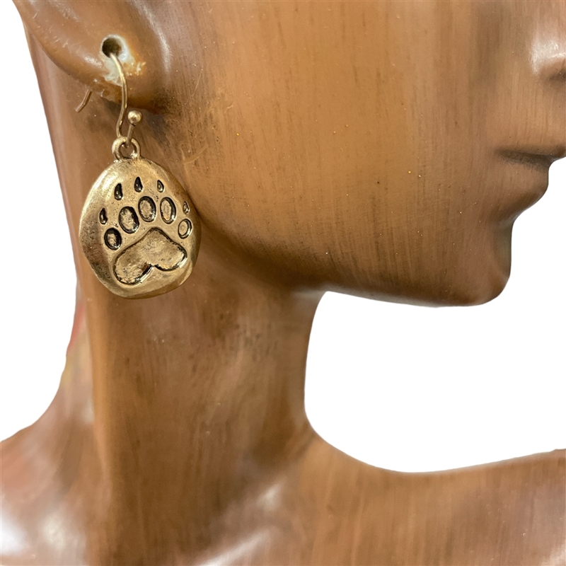 QE-5351 ANTIQUE PAW SMALL EARRINGS