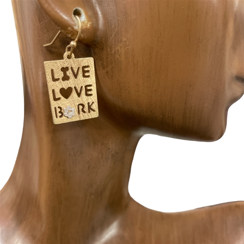 QE-5424 LIVE LOVE HAMMERED EARRINGS