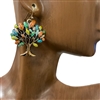 QE-6301 MULTI COLOR TREE OF LIFE EARRINGS