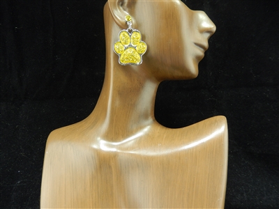 YELLOW PAW PRINT EARRINGS