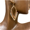 QE2273 SEMI-PRECIOUS STONE TRIANGLE EARRINGS