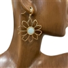 QE2346 FLOWER STONE IN CENTER EARRINGS