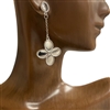 QE2441 DANGLING CLOVER PENDANT EARRINGS