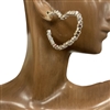 QE2479 BEADED HOOP HEART EARRINGS