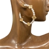 QE2614  CLOVER & PEARL OPEN HOOP EARRINGS