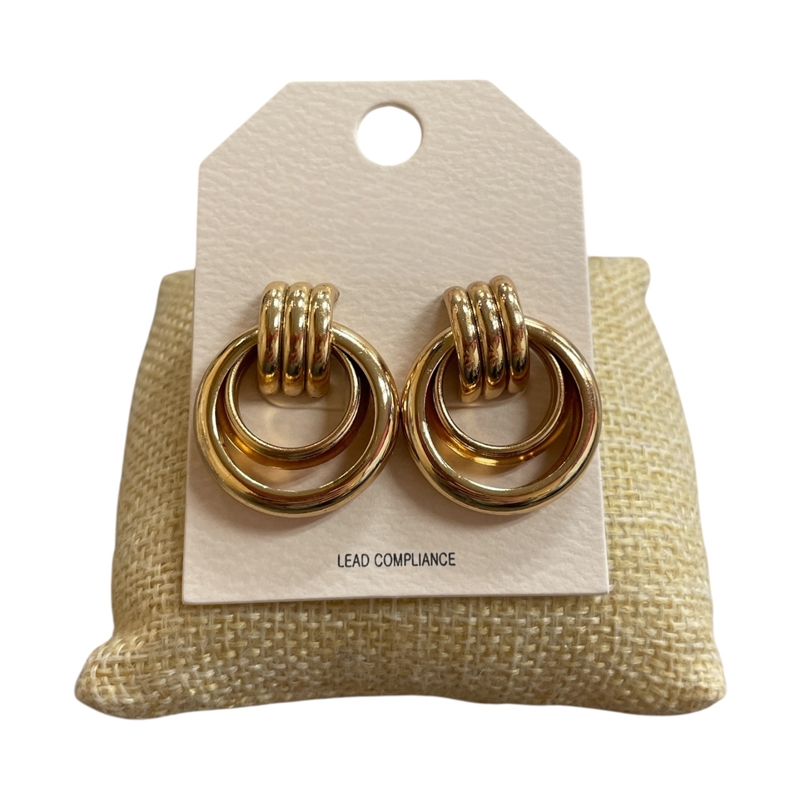 QE2722 MICRO KNOT TWO CIRCLE EARRINGS