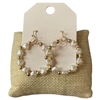 QE2733 PEARL HEART BEADED SMALL ROUND POS EARRINGS
