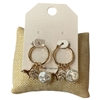 QE2736 PEARL SEA LIFE CHARMS SMALL HOOP EARRINGS