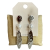 QE2784 SILVER HAMMERED PEARL STUD EARRINGS