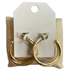 QE2794-1 MEDIUM HAMMERED OPEN HOOP EARRINGS