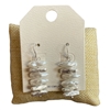 QE2816 HAMMERED DANGLE PEARL EARRINGS