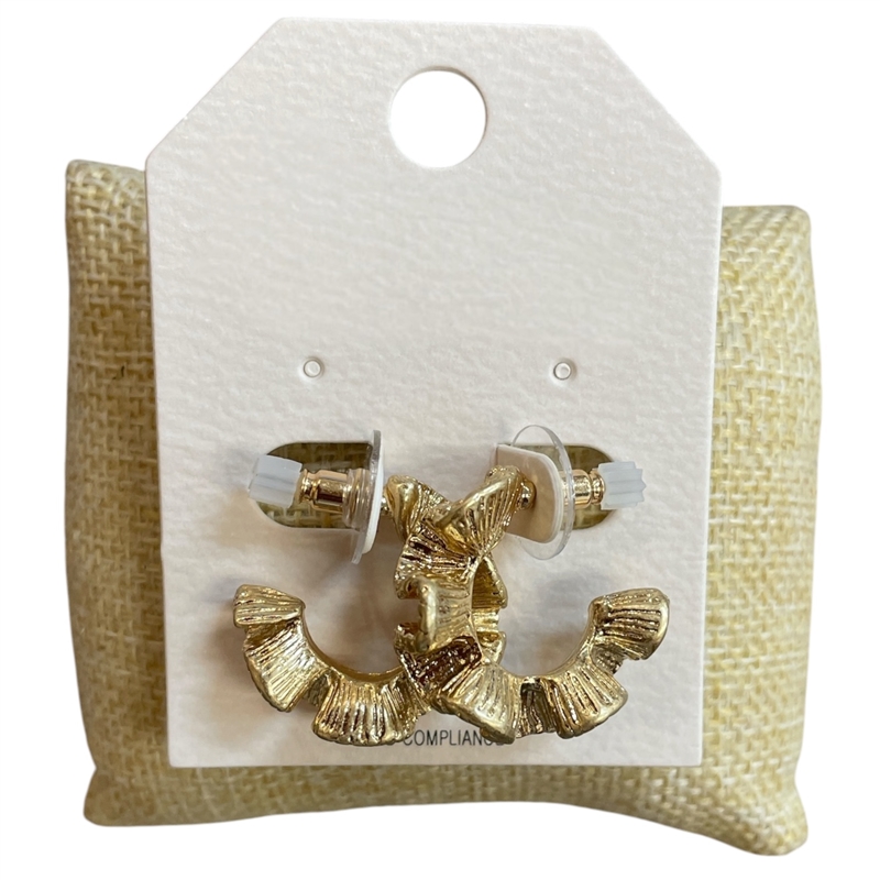 QE2822 SMALL WAVY OPEN HOOP EARRINGS