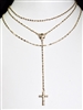 QN3965 HAMMERED CROSS CHAIN NECKLACE