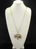 QN4219 ANTIQUE HAMMERED ELEPHANT LONG NECKLACE